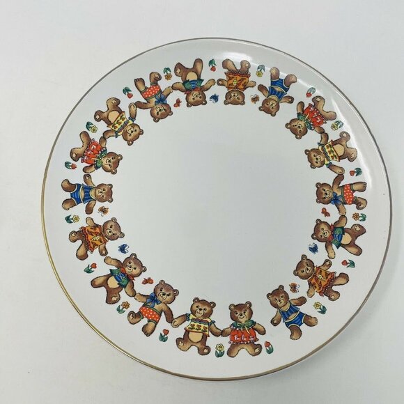 Vintage Bear Friends Action Industries Japan Child Toddler 3 Piece Dining Set - Picture 2 of 10